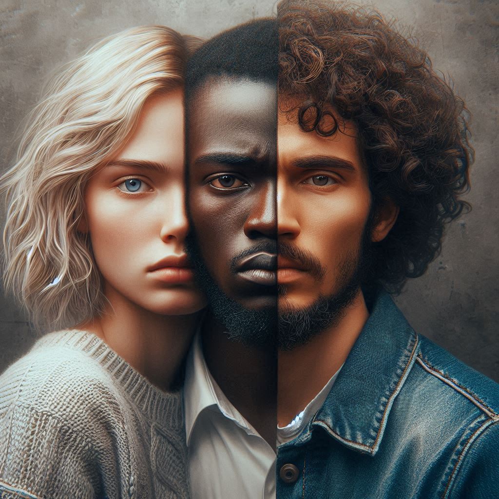 Picture of three individuals portraying impaired self-esteem through melancholic looks